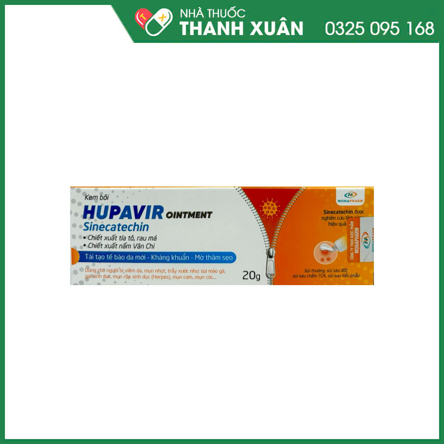 Kem bôi Hupavir Ointment giúp hỗ trợ điều trị mụn cơm, mụn cóc, sùi mào gà, gai sinh dục, kích thích quá trình tái tạo tế bào da mới, làm mờ các vết thâm